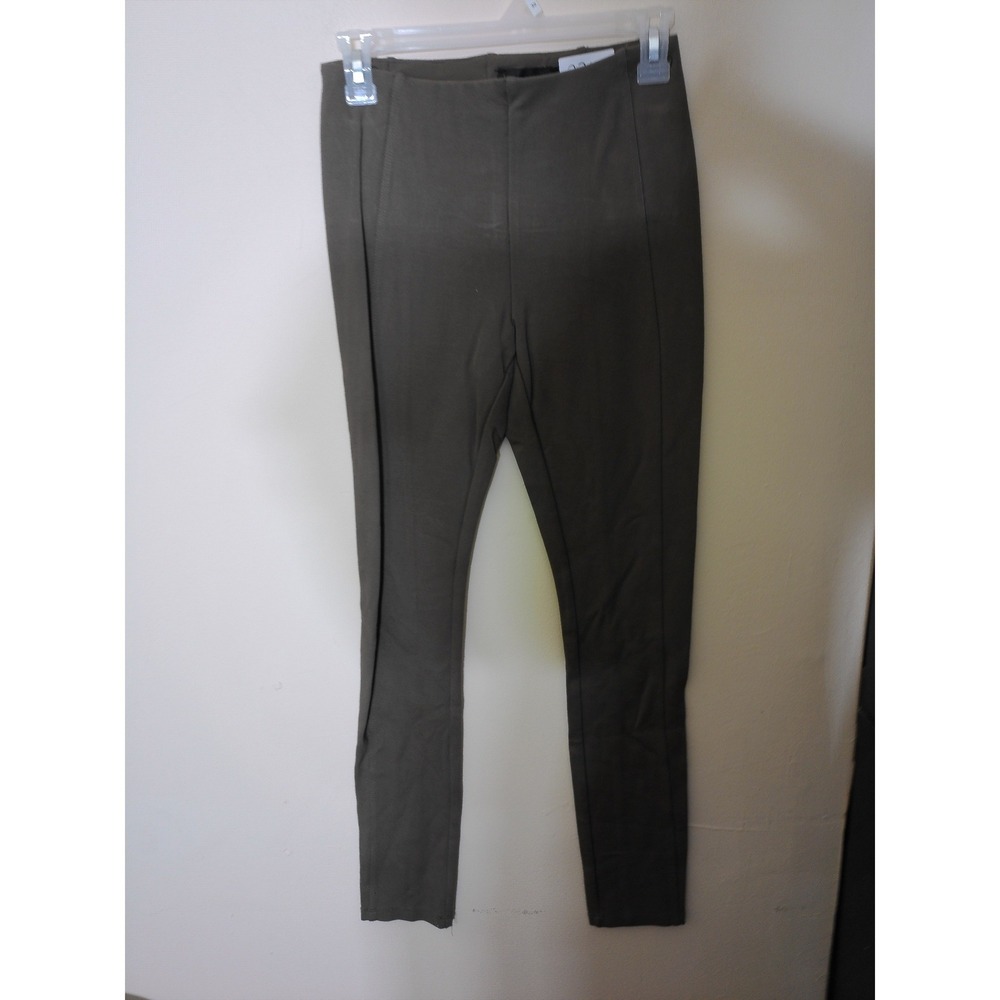 Premise Ponte Leggings Women XS Olive Green Tummy Control Seam Detail Academia
